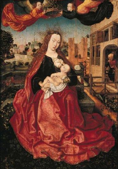 Master of Frankfurt Madonna and Child crowned by two angels. china oil painting image